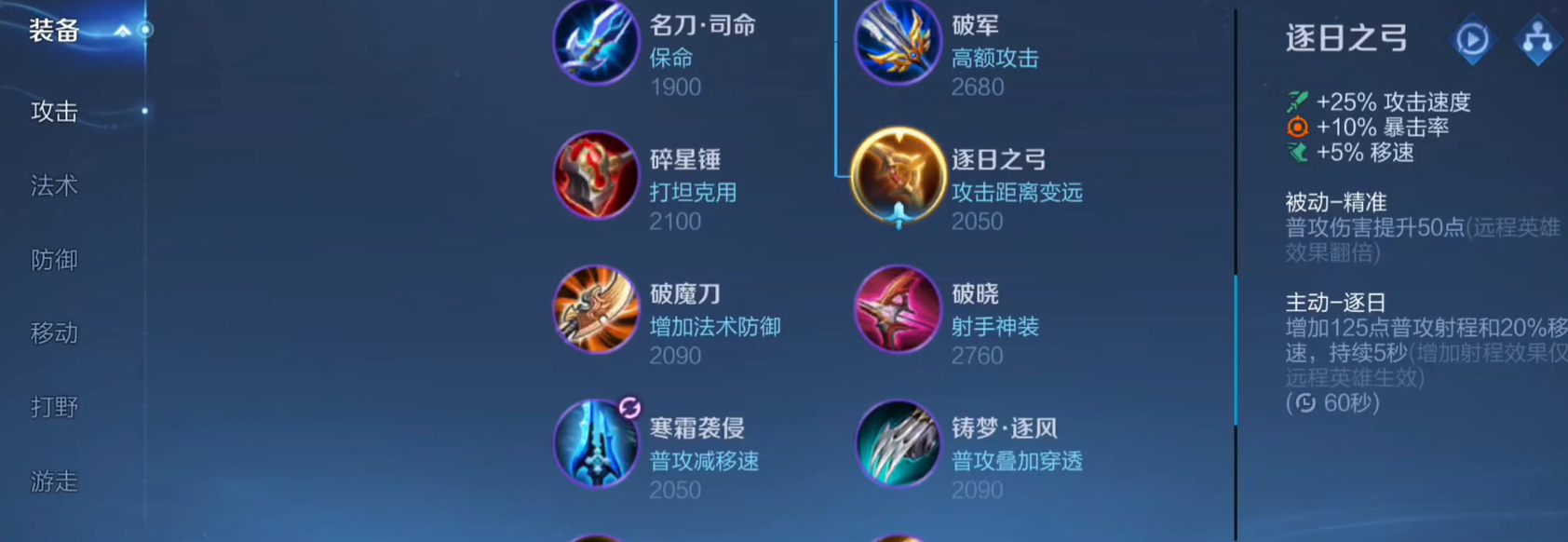 王者荣耀双射手打野怎么出装