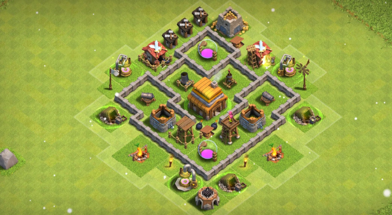 部落冲突四级阵型怎么做