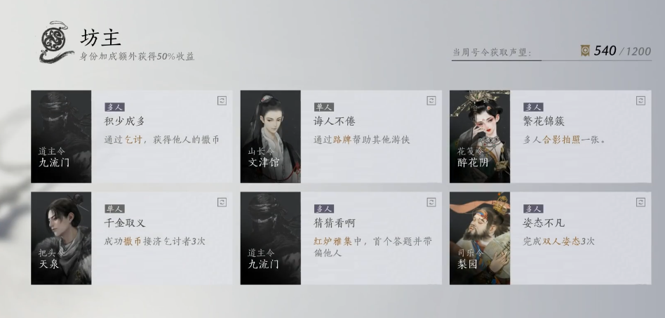 燕云十六声怎么晋升坊主